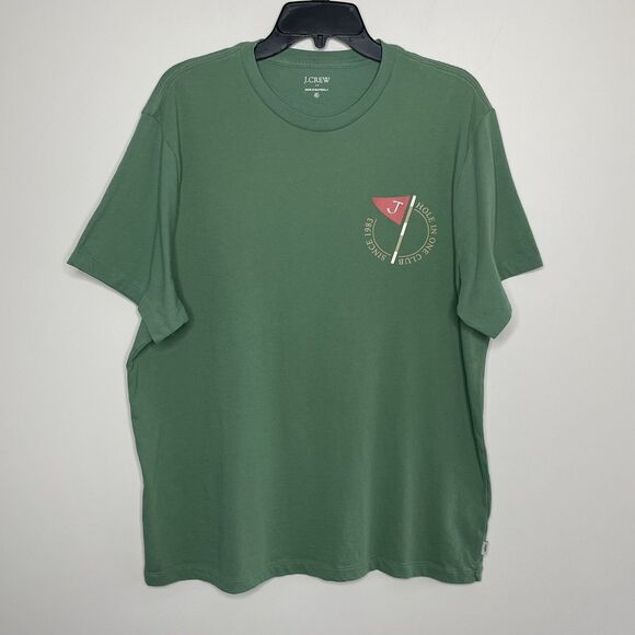J.CREW Golf Graphic Tee Men XL Green T-Shirt NEW Hole In One Club BZ156 - Picture 1 of 8